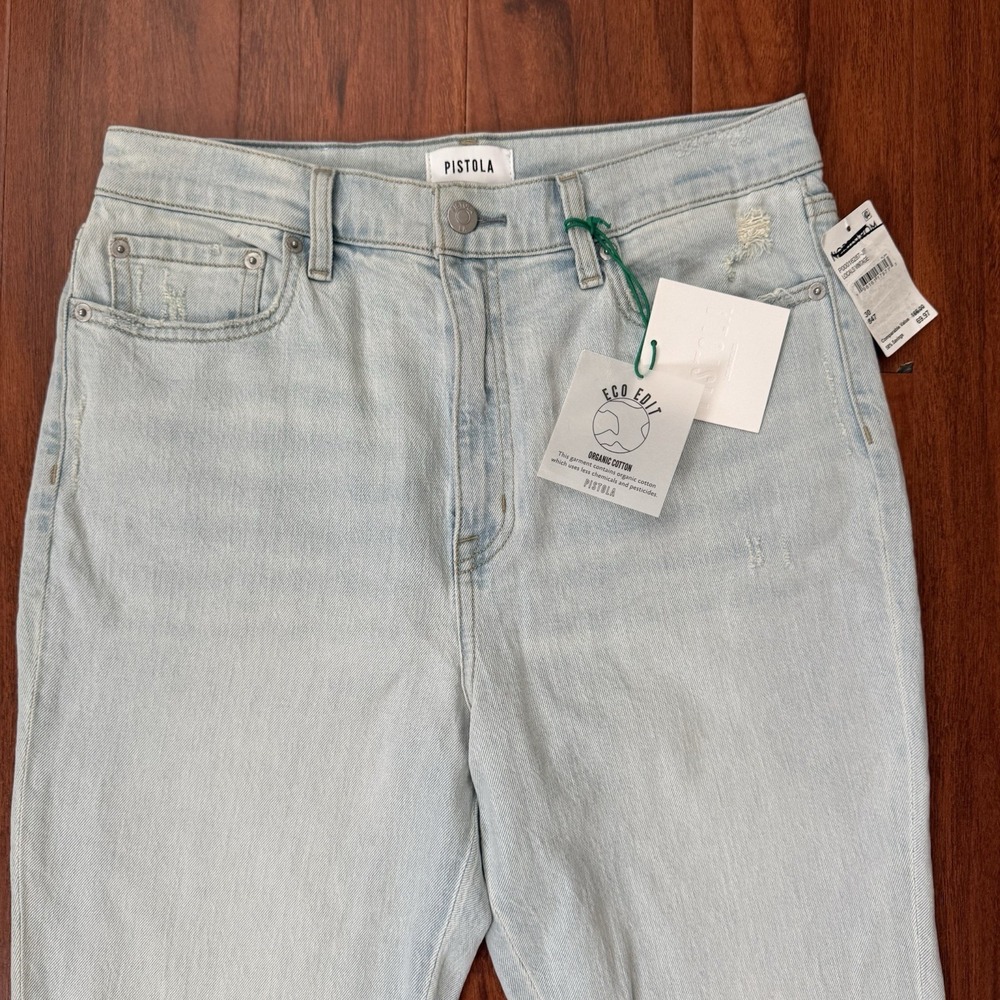 NWT Pistola Alexa High Rise Flare Jeans Denim Women Light Wash Size 30 - Picture 16 of 16